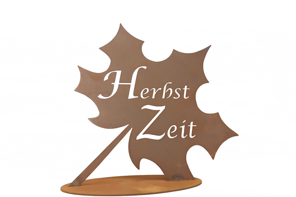 Dekoblatt 'Herbstzeit' Aus Edelrost – Rustikale Deko Für Garten & Wohnung